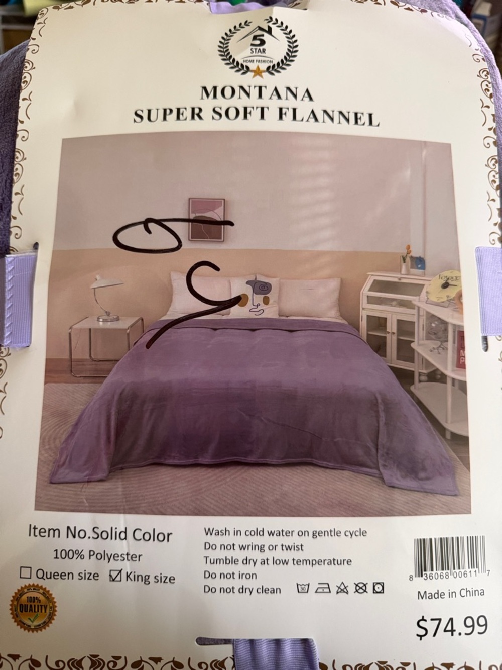Super Soft Flannel Purple Bedding Set 69